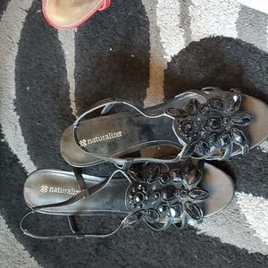 Bejeweled slingback pumps